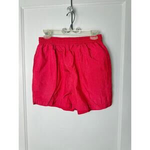 Vintage 90s Kathy Ireland Shorts Women's Medium Red High Rise Nylon Baggy